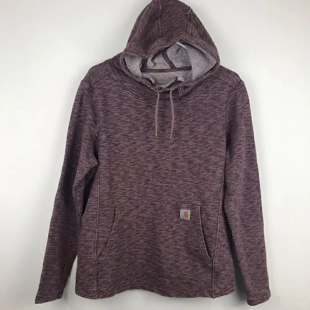 Carhartt Drawstring Hoodie in Mottled Maroon